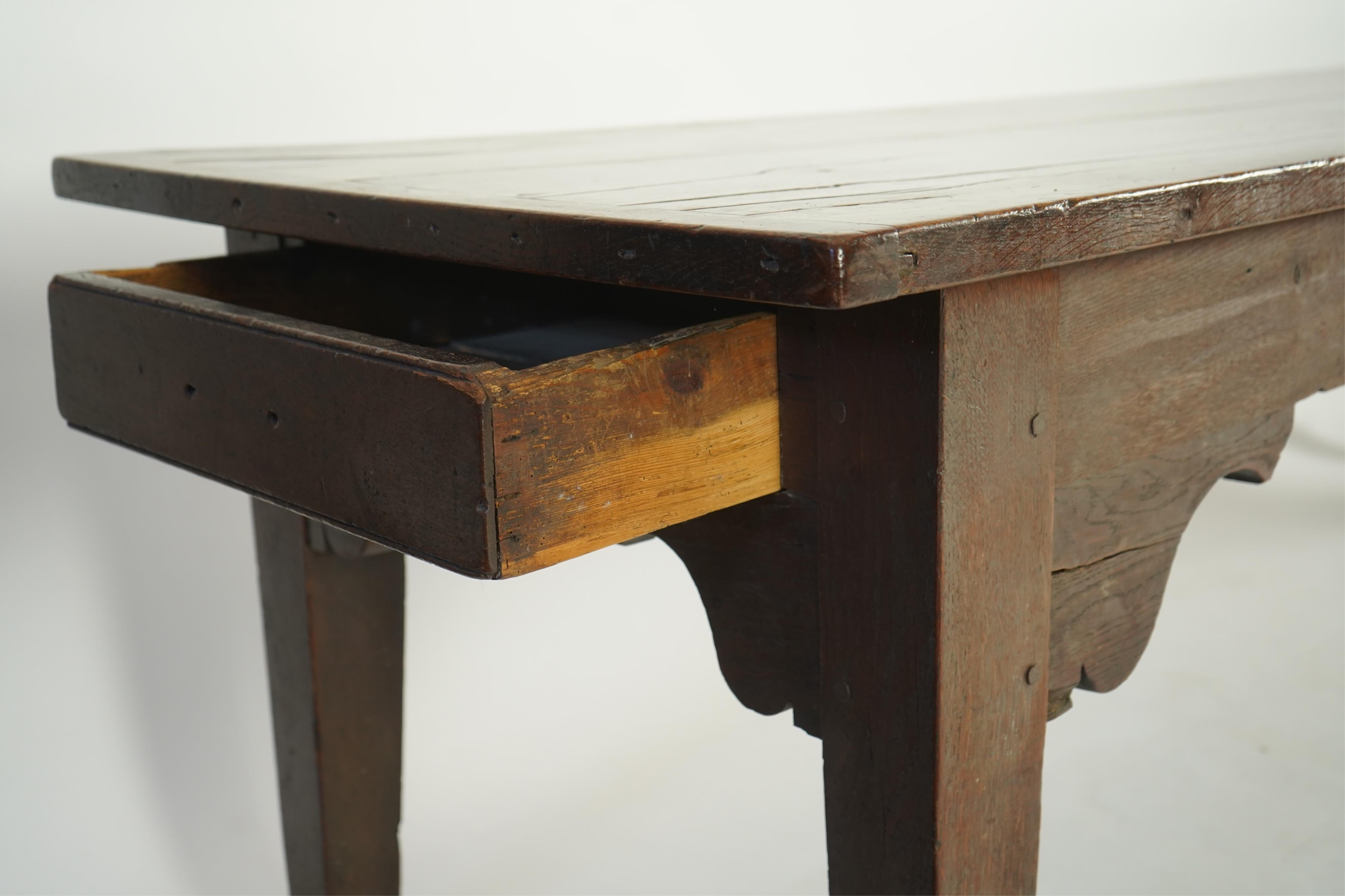 A 19th century rectangular oak refectory dining table